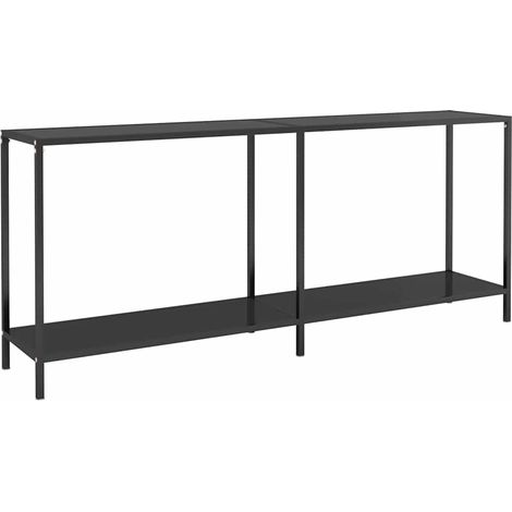 Maison Exclusive - Tavolo Consolle Nero 180x35x75,5 cm in Vetro Temperato