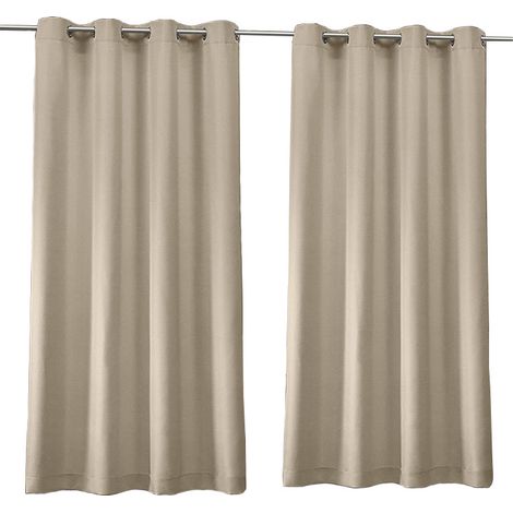 Rideau extérieur imperméable isolant, anti-vent et anti-soleil, couleur jaune pâle, 132×160 cm (1/4)