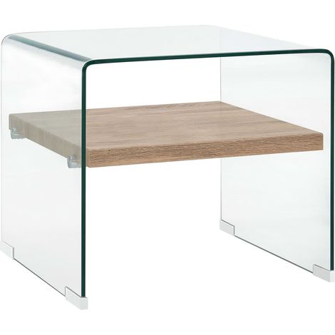 Mesa de centro de vidrio templado transparente 50x50x45 cm vidaXL