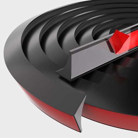 Barrière de seuil de douche 200 cm, joint de salle de bain en silicone noir anti-débordement, barrière de seuil de douche et système de rétention pour sol de salle de bain (1/4)