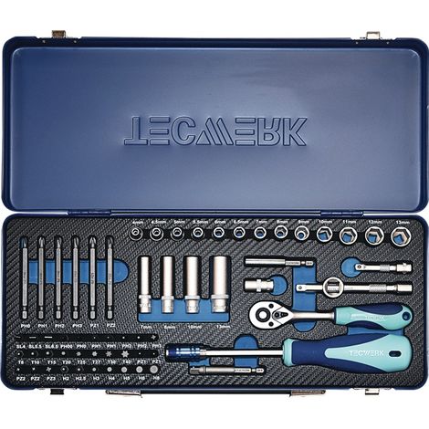 TECWERK Steckschlüsselsatz 61-tlg.1/4 Zoll SW 4-13mm Z.20 6KT TECWERK