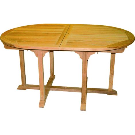 Teakholz Tisch oval ausziehbar 220/160 x 110cm-DT22