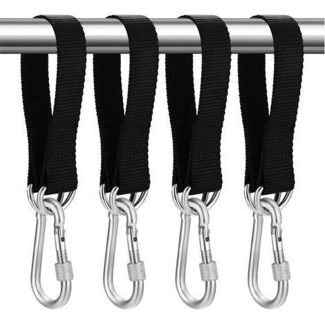 Swing Fixing Straps - 30 cm x 25 mm - High-Strength Polyester - Set of 4 - Black (1/4)