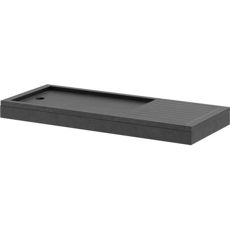 Wholesale Domestic Pearlstone Slate 1700mm x 700mm x 40mm Rectangular Walk In Shower Tray and Plinth (1/4)