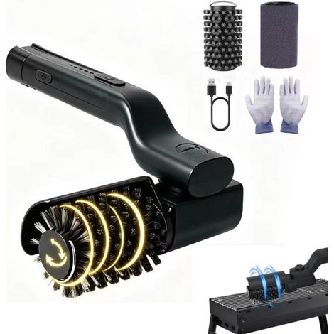 Cepillo eléctrico barbacoa, acero inoxidable, Resistente Cabezal desmontable, Ajustable 180°, antideslizante, Seguro, Cabezal ajustable flexible (1/5)