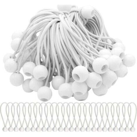 Lot de 50 Tendeur Elastique Cordons Élastiques avec Boules Sandow Elastique Boules Elastiques pour chapiteaux, tentes, bannières et bâches (1/4)