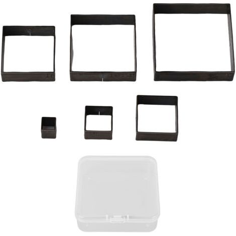 Pair - Ensemble de 6 emporte-pièces carrés pour cuir, longueurs de côté : 5 mm, 10 mm, 15 mm, 20 mm, 25 mm et 30 mm, en acier allié. (1/5)