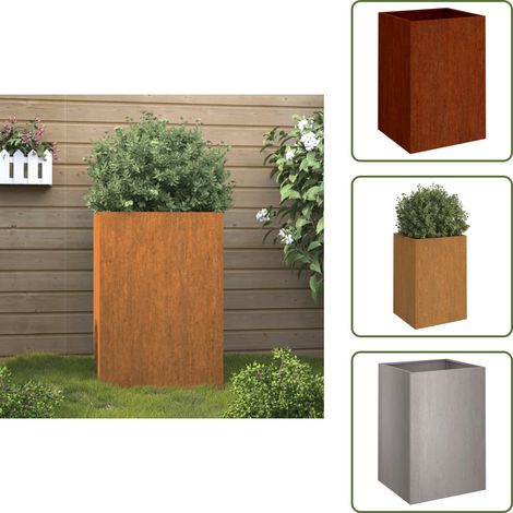 Jardinière 52x48x75 cm acier corten - Jardinier - Bac À Fleurs - Pot De Fleurs Extérieur - Acier Corten - Déco Jardin (1/5)