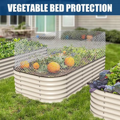Filet de protection blanc polyvalent pour jardin et balcon 0.4x6m, inclut 50 attaches pour enclos et clôture légère