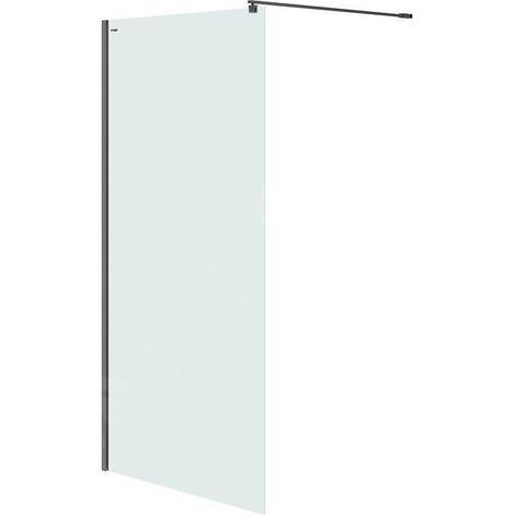 Cersanit Mille - Paroi de douche Walk-In, 100x200 cm, noir/verre clair S161-003 (1/4)