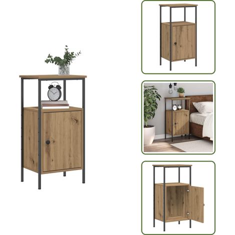 Nachttisch Artisan-Eiche 41x31x80 cm Holzwerkstoff - Nachttisch - Nachttischschränke - Nachtschrank - Bettschrank (1/5)