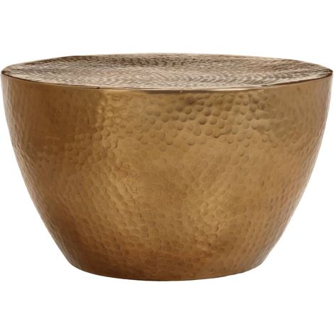 Table basse,Table d'appoint,Table de Salon martelée en aluminium Ø 50x30 cm laiton CFW57138 (1/5)