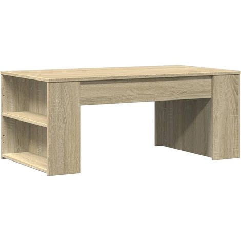 Tavolino con ripiani, design moderno e contemporaneo, 102 x 55 x 42 cm, legno ingegnerizzato, colore rovere DEC038914