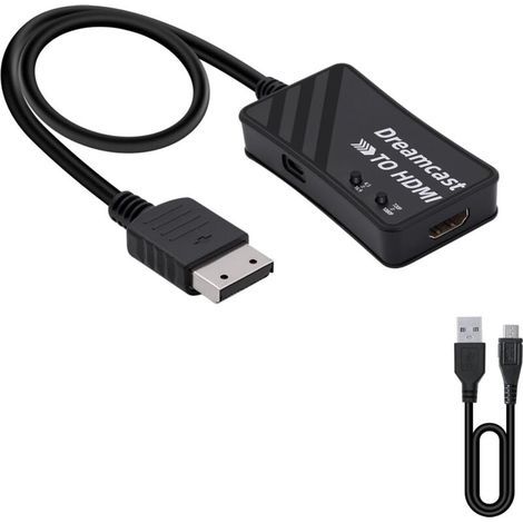 Mcbazel Adaptateur Sega Dreamcast vers HDMI, Accessoires de Jeux Vidéo Convertisseur HDMI Câble D'interface Multimédia HD pour Console Sega Dreamcast (1/5)