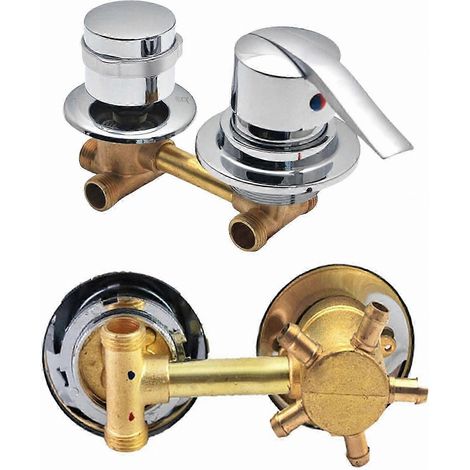 Mitigeur de douche en laiton, inverseur multivoies pour eau chaude et froide, robinet de baignoire et de hammam avec raccord fileté (1/5)