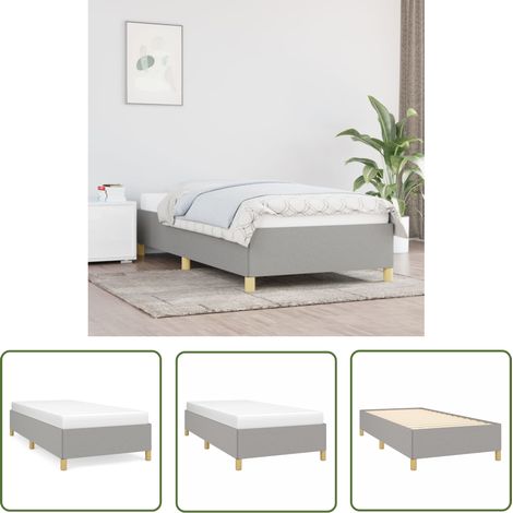 The Living Store Bettgestell ohne Matratze Hellgrau 100x200 cm Stoff - Bettrahmen - Doppelbett - Boxspringbetten - Lattenrost - Schlafzimmermöbel (1/5)