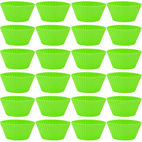 Cupcake Holder - Silicone Reusable Muffin Cup - Oven Freezer Safe - 24 Pieces (1/5)