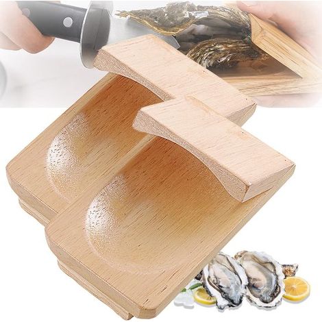 Pinza per ostriche 8 × 13 cm, pinza in legno, protezione per pinza per ostriche, supporto in legno, pinza per ostriche, strumento per pinza per ostriche per cucina, casa, esterni, barbecue, ecc. (1/5)