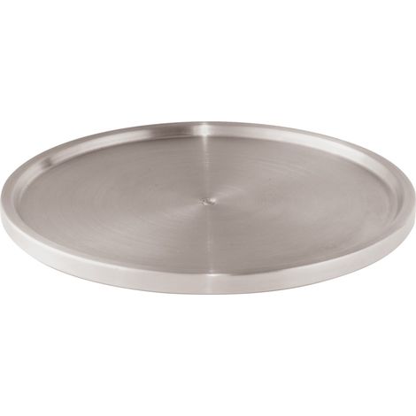 Plateau tournant Uno WENKO, Plateau rotatif à épices pour plan de travail, Carrousel de cuisine, Acier inoxydable brossé, 27x2 cm, Argent Mat (1/7)