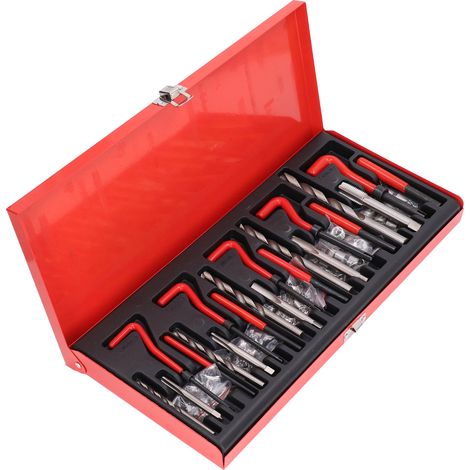 Kit Réparation Filetage Femelle, Inserts à Fileter en Spirale, Outil Taraud et Foret HSS pour M5 M6 M8 M10 M12 (1/5)