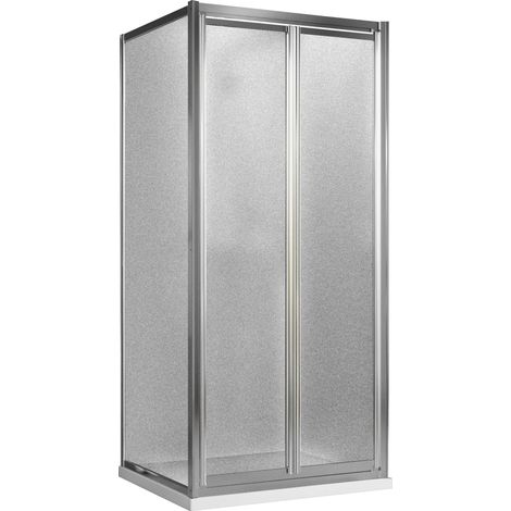 Box Doccia Angolare 80x100 cm 2 Ante Battenti in Cristallo Opaco 4-6mm H198 Fosterberg Maribo Duo (1/4)