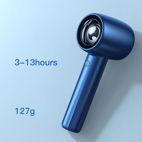 (bleu) Ventilateur Portable, Mini Ventilateur Turbo Personnel Rechargeable Par Usb Avec 3 Vitesses Rglables Et Base De Bureau, Ventilateur De Poch (1/5)