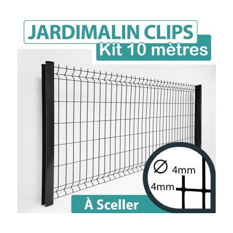 Cloture & Jardin – Grillage rigide gris anthracite 10m – Acier thermolaqué – Maille 200x55mm – Hauteur 1,23m – Garantie 10 ans (1/4)