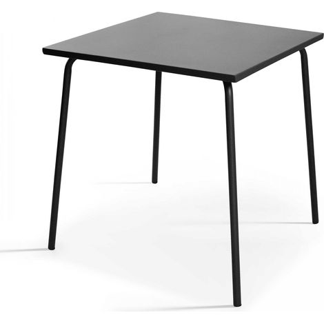 Table de jardin carrée en métal gris anthracite - Palavas (1/5)