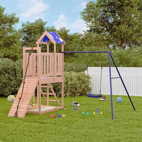 Aire de jeux extérieure : Aire de jeux d'extérieur bois de pin imprégné jeu extérieur enfant, aire de jeu jardin, balançoire enfant , pour jardin, usage domestique , enfant 3-8 ans (1/5)