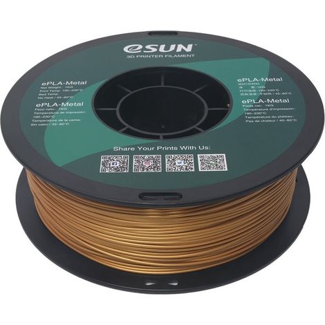 eSUN PLA-Metal Filament, 1.75mm, 1000g eSUN PLA-Metal Filament 1.75mm 1000g Gold