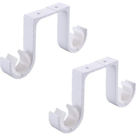 Support de Tringle à Rideau Double 2 Pièces en Métal Antirouille Durable pour Tringles Simples et Doubles (1/4)
