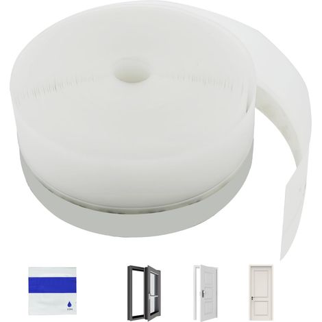 Bande D'étanchéité en Silicone 10M x 45MM Bas de Porte Pour Isolant Porte Fenêtre Bande Etancheite Porte Bas de Porte Adhésif pour Porte Fenêtre Coupe-Vent Anti-poussière Imperméable (1/5)