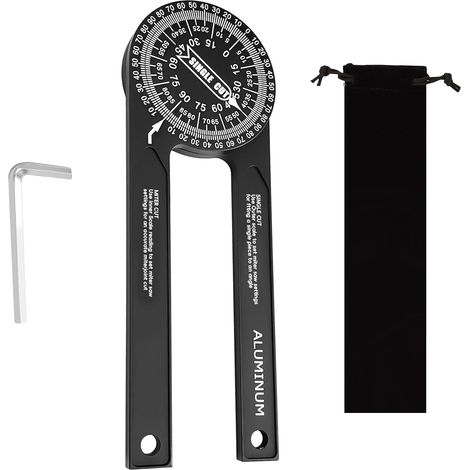 Winkelmesser, 7-Zoll-Winkelmesser für Gehrungssägen, 360°-Winkel, Aluminium, hohe Präzision, für Gehrungsschnitte, Holzbearbeitung, Bauwesen, Zeichnen und Messen (1/5)