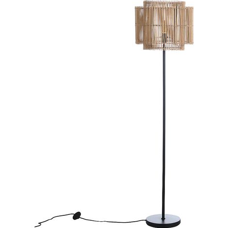 Lampada da terra D.40 x H.157,5 cm in Bambù e Metallo Nero Etnica - PARANA (1/5)