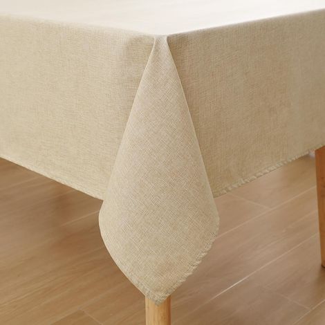 1 Nappe Aspect Lin,Imperméable,Anti-tâche,Polyester,80x80 cm,Jardin,Salle à manger