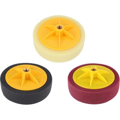 Kit de 3 tampons de polissage et de lustrage pour voiture15 cm (6 pouces)éponge M14outil pour le polissage des jantes de voiture. (1/5)