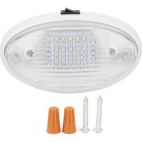 Plafonnier LED 12V ABS 400lm Haute Luminosité Intérieur pour Voiture Camping-Car Bateau Yacht Remorque Éclairage Durable (1/4)