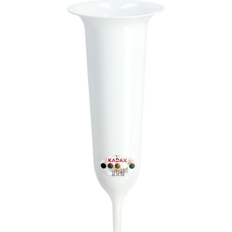 KADAX Grabvase, Blumenvase, Kunststoff-Vase, 13.5 cm, mit Erdspieß, weiß