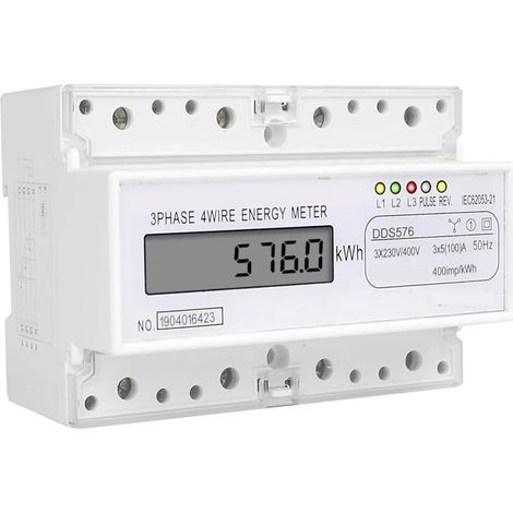 Temporizzatore programmabile Alimentazione Contatore elettrico digitale trifase a 4 fili Consumo energetico kWh Montaggio su guida DIN CA 380 V 400 V 100 A 50 Hz (tipo digitale DDS576) (1/5)