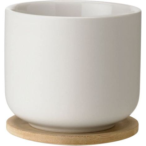 Stelton STTX-632-1 Theo Cup con Sottobicchiere, Sabbia (1/3)