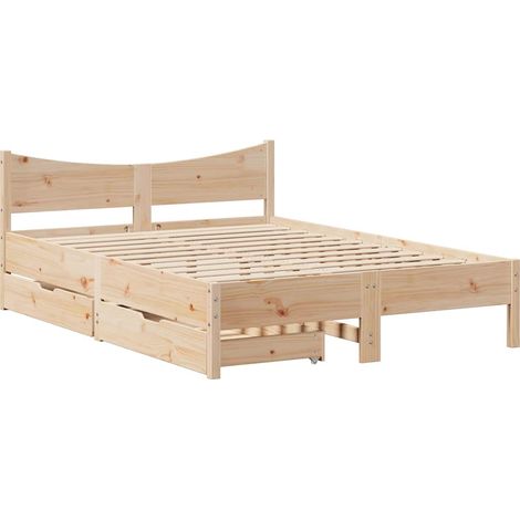 Maison Exclusive - Cadre de lit avec tiroirs 140x190 cm bois de pin massif