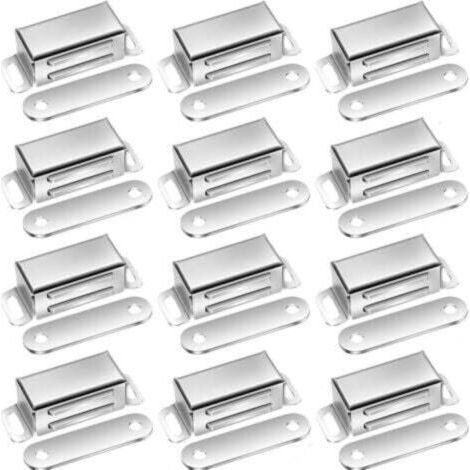 FENOPLASTICA12 aimants ultra-puissants pour portes de placard, aimants de porte, aimants pour portes de placard en acier inoxydable, aimants pour meubles, loquets de porte magnétiques (1/4)