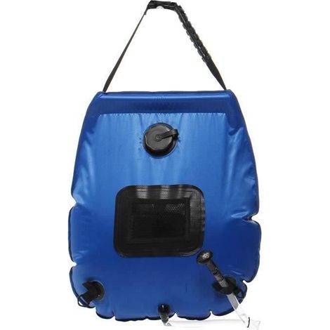 Douche Solaire - PZCC - Sac de l'Eau 20L Ultraléger Pliant Portable - Bleu Royal - Thermomètre (1/4)