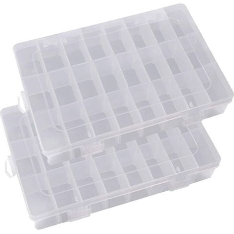 Boîtes en Plastique, Boîte à Outils avec Bacs Amovibles Compartiment de Stockage Boîte à Outils à Nourriture Coque, Boîte à Bijoux Organiseur pour Ongles, Strass, Perles, Artisanat-Fei Yu (1/5)