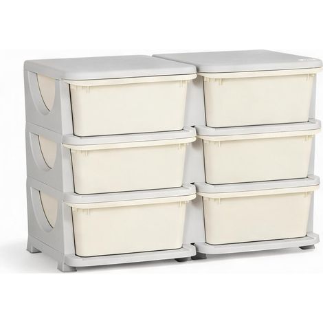 Tour de rangement enfant 6 tiroirs en plastique PP 75 cm en PP (1/5)