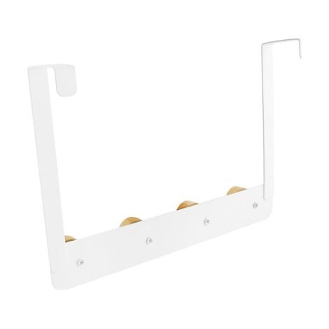 Multipercha Puerta Lauxa Home 3 Colgadores Blanco/Roble 26.5x18cm Resistencia 10kg (1/4)