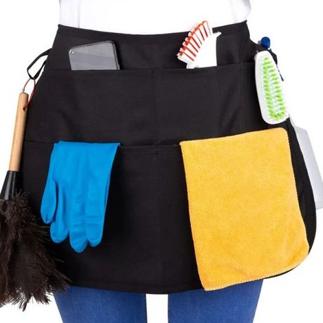 Professionelle Reinigungsschürze wasserdichte Schnellreinigungsschürze mit 5 Taschen und verstellbarer Schnalle geeignet für Reinigungsarbeiten (1/5)