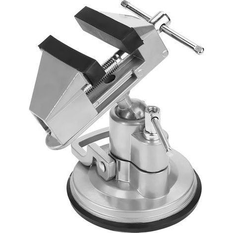 Étau de Table Universel en Alliage d'Aluminium, Rotatif avec Ventouse Sous Vide, pour Bricolage et Artisanat, Base Antidérapante, 1095g (1/4)