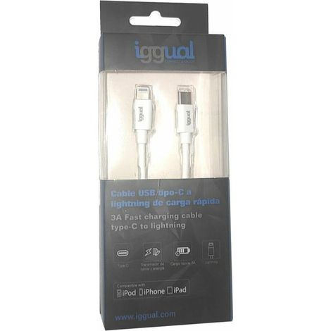 Cable USB-C a Lightning iggual IGG317761 (1/3)