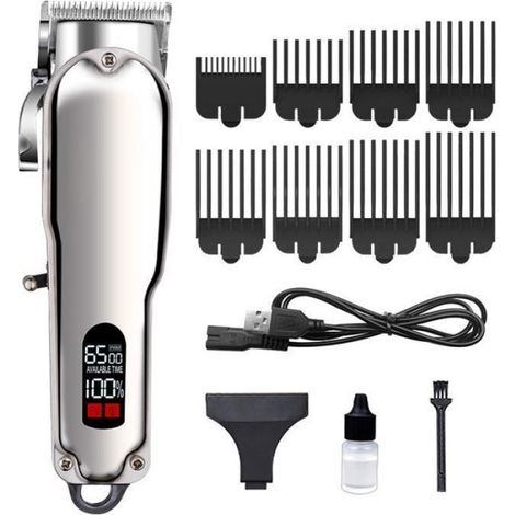 Kit de coupe de cheveux Pro Hair Clipper pour hommes, tondeuse à cheveux professionnelle, tondeuse à barbe sans fil (1/4)